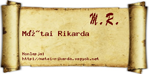 Mátai Rikarda névjegykártya